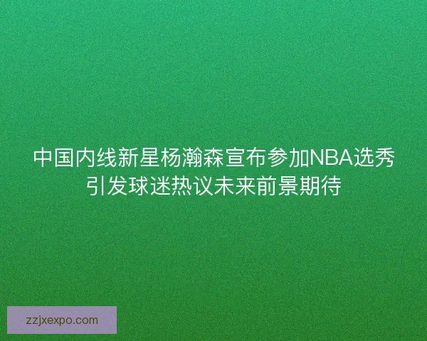 中国内线新星杨瀚森宣布参加NBA选秀引发球迷热议未来前景期待