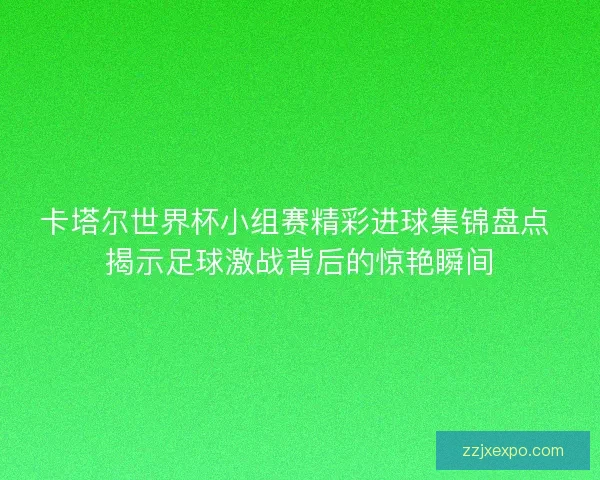 卡塔尔世界杯小组赛精彩进球集锦盘点 揭示足球激战背后的惊艳瞬间